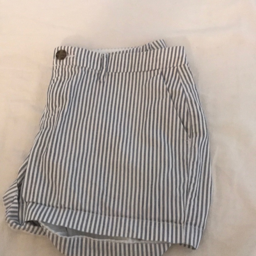 Striped White and Blue Shorts